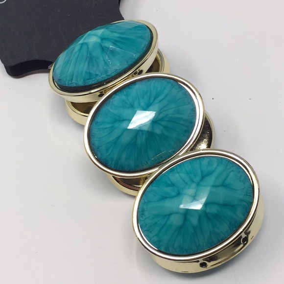 NWT Charles Klein Turquoise Gold Chunky Bracelet - Picture 3 of 6